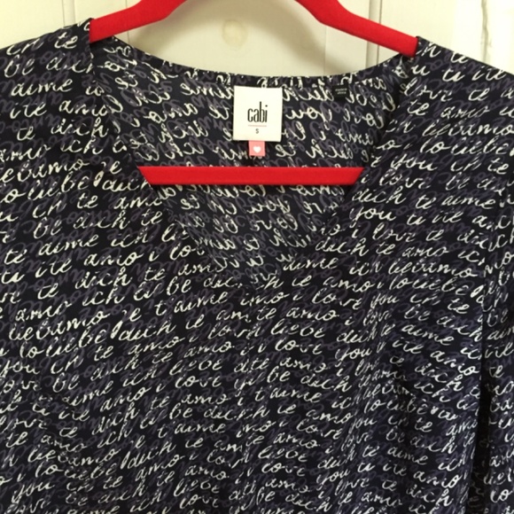 CAbi Black and White Script Tunic - Picture 5 of 15